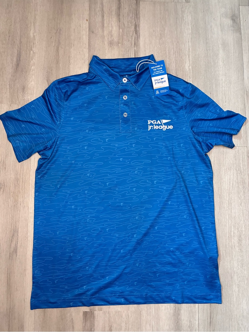 PGA jr League Polo Shirt Blue Collared
